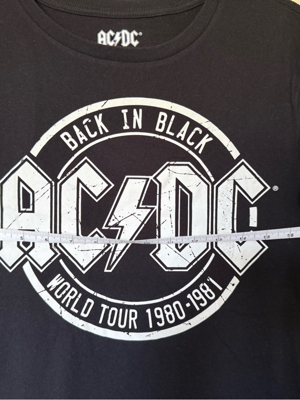 AC/DC Black Tee with White Logo Print - Picture 4 of 4